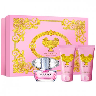 VERSACE Bright Crystal SET: EDT 50ml + body lotion 50ml + shower gel 50ml